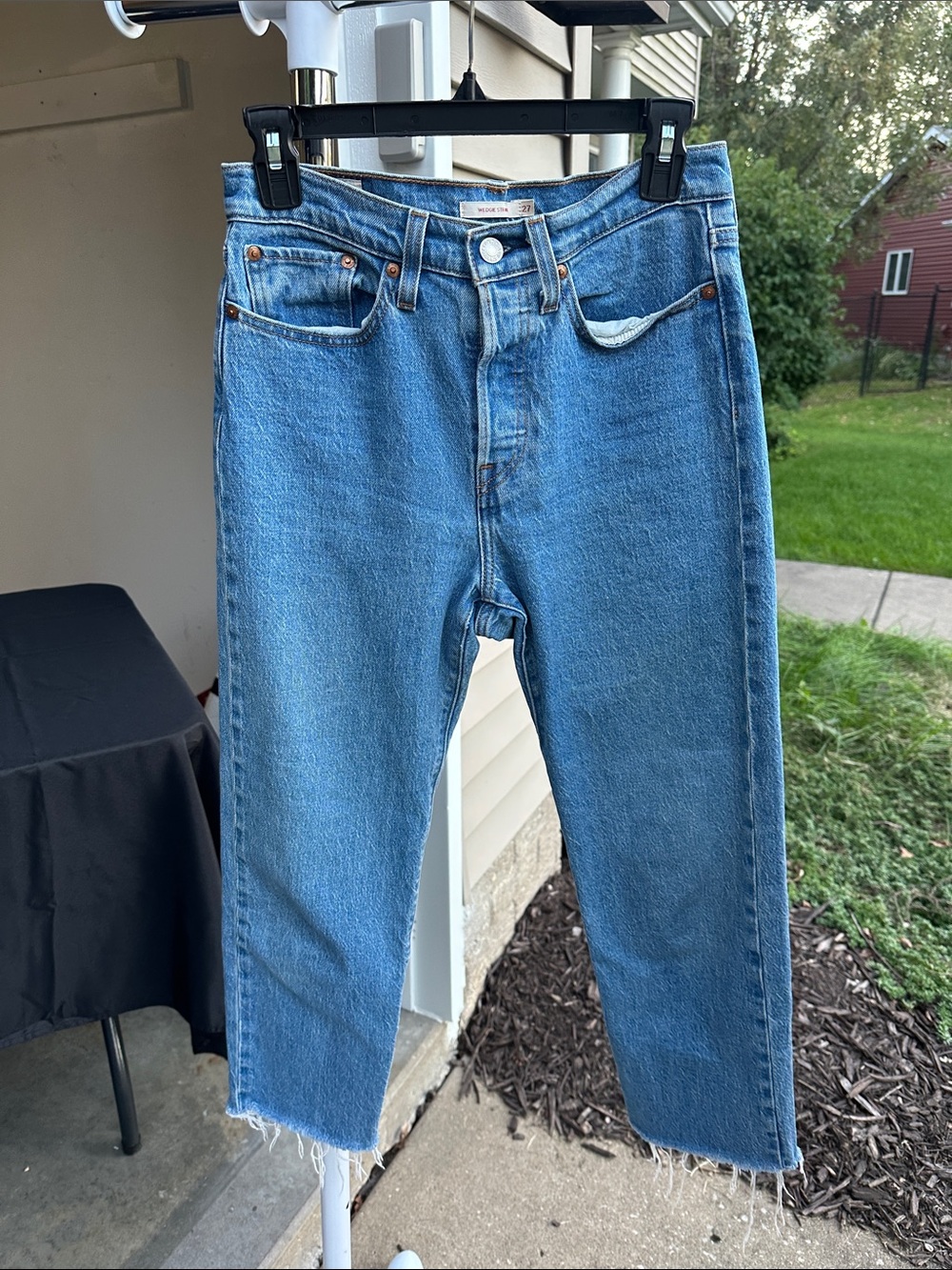 Classic Levi’s Wedgie Straight Blue Denim Jeans
